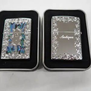 2 Sided Wealth Gate Inlay Shell Zippo Lighter